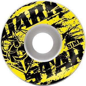 Darkstar Spatter 53mm Yellow/Black Skateboard Wheels (Set 