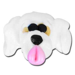   White Poodle Dog Head Handmade Lampwork Beads Arts, Crafts & Sewing