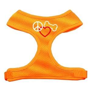   Peace Love Bone Design Soft Mesh Harnesses Orange Large