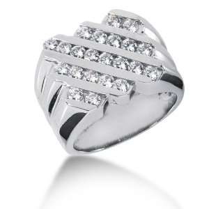  1.55 Ct Men Diamond Ring Wedding Band Princess Cut Channel 