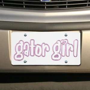    Florida Gators White Mirrored Girl License Plate Automotive