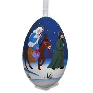   Family Hand Painted & Signed Turkey Egg Ornament