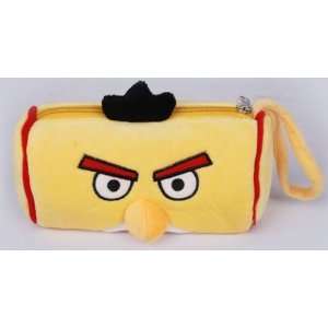    New Yellow Angry Birds Soft Plush Pencil Case Bag 