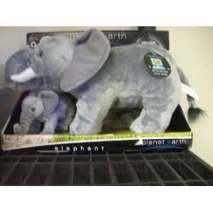    Planet Earth Elephant and Baby Elephant Plush Toys & Games