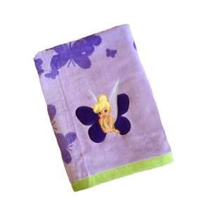Disney Tinker Bell Deluxe Purple Beach Towel with Applique, 34in x 