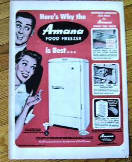 1953 Amana Food Freezer is best Ad  