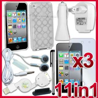 11 ACCESSORY CLEAR WHITE TPU BACK CASE COVER SKIN FOR APPLE IPOD TOUCH 