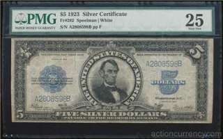 AC Fr 282 1923 $5 Silver Certificate PORTHOLE PMG 25  
