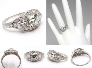 1930s Art Deco Antique Old European Cut Diamond Engagement Ring 