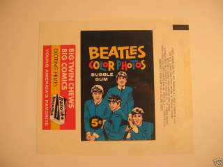 1964 Topps The Beatles Color Photos Wrapper Proof  
