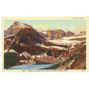 1940s Vintage Postcard Grinnell Glacier and Lake   Glacier National 