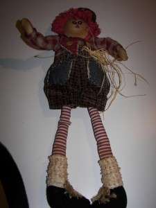 Raggedy Andy Doll Dressed in Overalls and Hat 20.5 in  