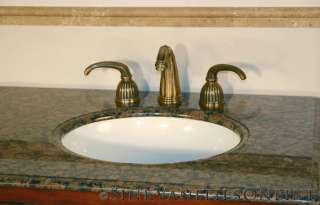  Chestnut Finish Bathroom Vanity Double Sink Cabinet Granite Top  