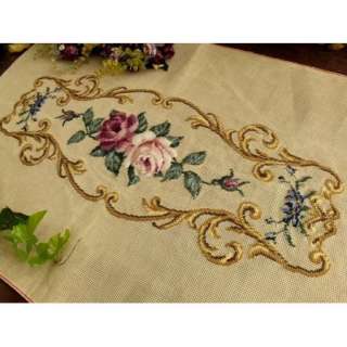 34 Vtg. PREWORKED Needlepoint Canvas~Piano Bench Cover  