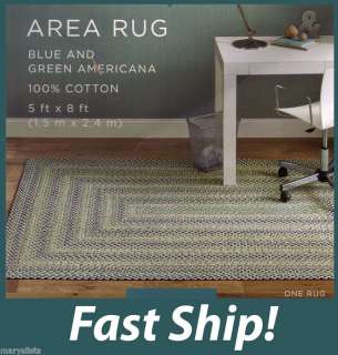 NEW Home Braided Cotton Americana Oval Accent Rug 30x48  