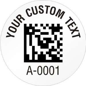  Custom 2D Barcode Label Template, 0.75 Circle AlumiGuard 