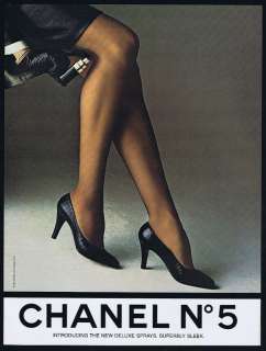 1984 Chanel No 5 Spray Perfume Womans Legs Print Ad  