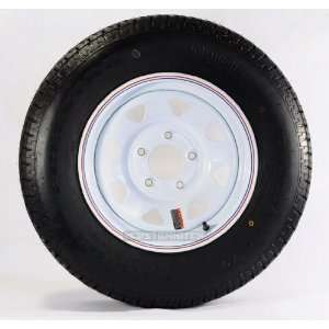   Trailer Tire + Rim ST175/80R13 175/80R 13 13 5 Lug Wheel White Spoke