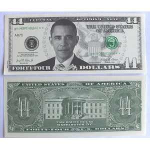  OF 25 BILLS Barack Obama 44 Dollar Novelty Bill Money Toys & Games