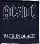 AC/DC   Woven Import Sew On Patch / Back in Black