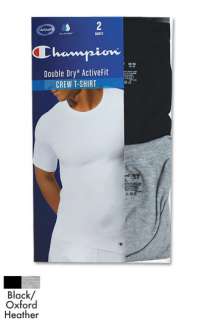 Mens Champion Double Dry ActiveFit Crew T shirt Black  