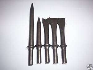 5pc AIR CHISEL SET FITS SNAP ON AIR HAMMERS  