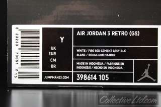 Nike Air Jordan III 3 Retro i GS WHITE CEMENT 4.5 4.5Y  