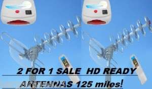 NEW AMPLIFIED ROTOR ANTENNA HDTV HD TV VHF UHF125 MILES READY 