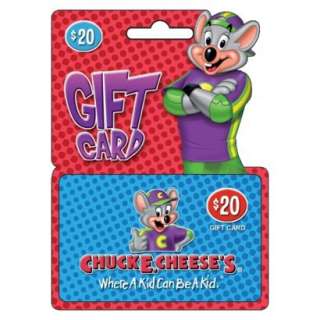 Chuck E Cheese   $20.Opens in a new window