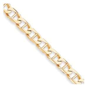  14k 11mm Hand polished Anchor Link Chain Bracelet   8 Inch 