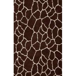  Modern Animal Print giraffe spots Area Rug Chocolate/Ivory 