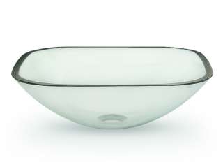Square Tempered Glass Vessel Sink Bathroom Vanity Lavatory Basin Bowl 