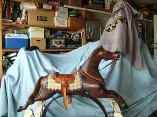 An Antique Carved wood Carousel Rocking Horse  