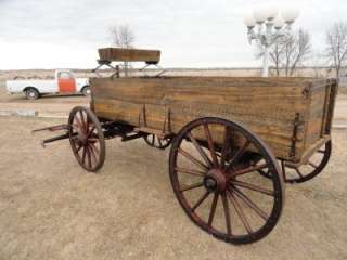 Original Antique Horse Drawn Wagon Western Horsedrawn Wooden Buckboard 