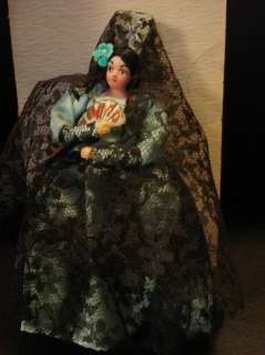   Doll Mexico Senora w/Black Lace Mantilla & Fan MIB  NEW REDUCED PRICE