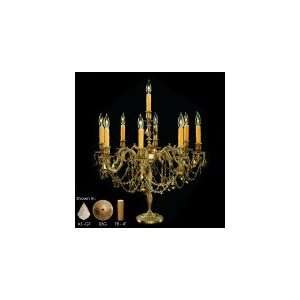  Brass and Crystal TL2542 O 04G PI 9 Light Table Lamp in Antique 