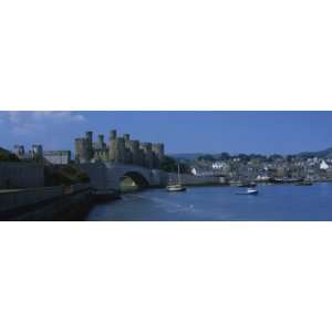 Castle on an Arch Bridge, Conwy Castle, Conwy, Wales Photographic 