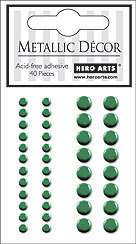 Hero Arts Green Metallic Decor 40 adhesive pieces  