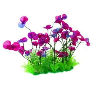  Como Fuchsia Blue Plastic Flower Green Artificial Grass 