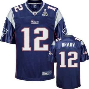 XLVI NFL Authentic Jerseys New England Patriots Tom Brady BLUE Jersey 