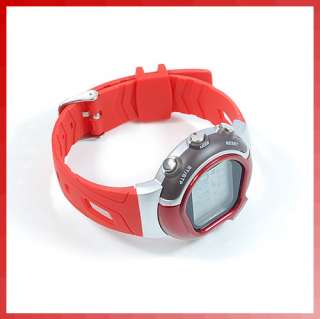   Heart Rate Monitor Stop Watch Calorie Counter Fitness Exercise Red 009