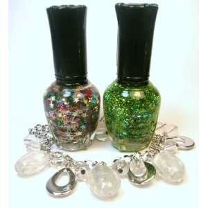  Kleancolor Nail polish Duo with Glass Fashion White Charm 
