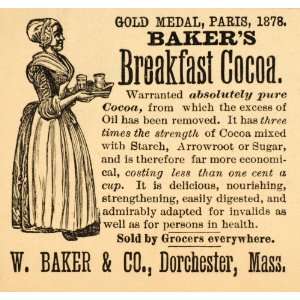  1885 Ad Bakers Gold Medal Breakfast Cocoa Hot Chocolate 