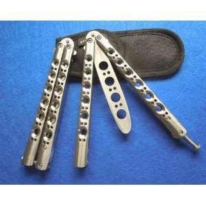   BALISONG BUTTERFLY Knife Trainer Stainles Steel 6 holes handle BM42T