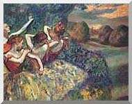 Edgar Degas Four Ballet Dancers Painting Repro Canvas Ballerina Ballet 