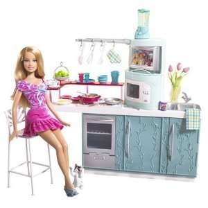 NIB Rare Barbie Kitchen & Doll Kitchen Gift Set  