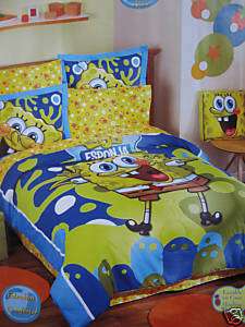 New Blue Spongebob Comforter Bedding Set Twin 6 Full 8  
