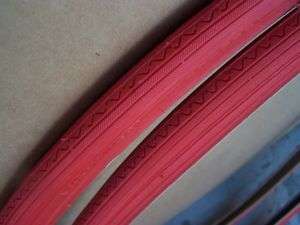 700 x 28C ALL RED BIKE TIRES W/TUBES / RIMSTRIPS NEW  