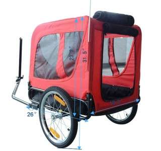 New Deluxe Large Pet DOG BIKE Bicycle Trailer PET CARRIER Red Black 