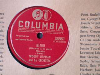 78 rpm COLUMBIA BIJOU Woody Herman BIG BAND Jazz JUKEBOX RECORD  